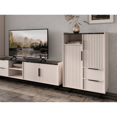 Comodă, caşmir/marmură închisă, FRESIO KOM2D2S