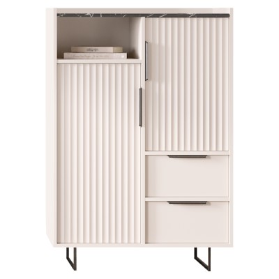 Comodă, caşmir/marmură închisă, FRESIO KOM2D2S