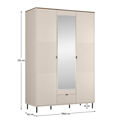 Comodă, caşmir/stejar castello, EYCO 3D1S