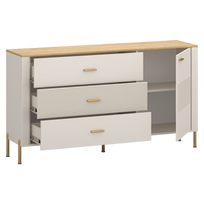 Comodă, caşmir/stejar de piatră, RUNOL 1D3S