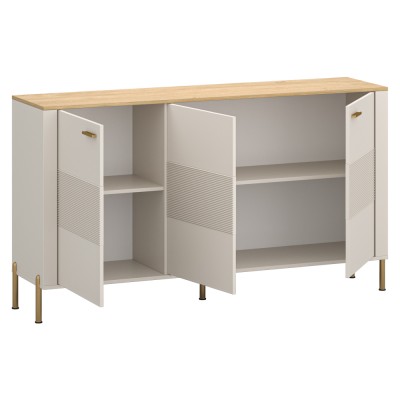 Comodă, caşmir/stejar de piatră, RUNOL 3D