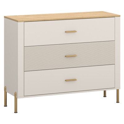 Comodă, caşmir/stejar de piatră, RUNOL 3S