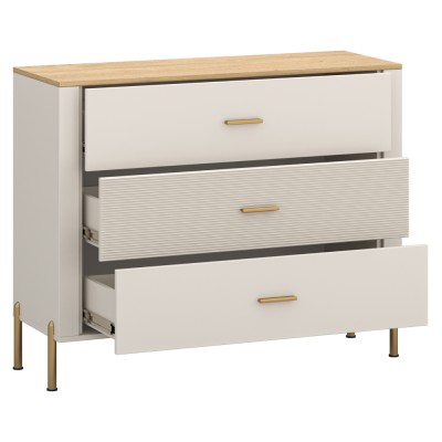 Comodă, caşmir/stejar de piatră, RUNOL 3S