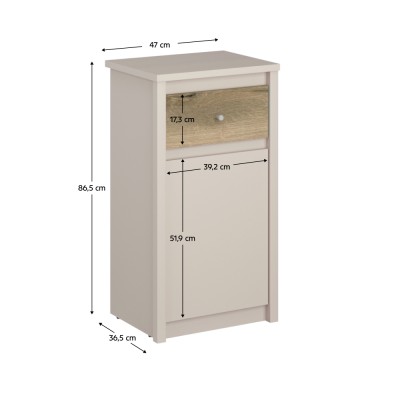 Comodă, caşmir/stejar evoke, KAROS 1D1S