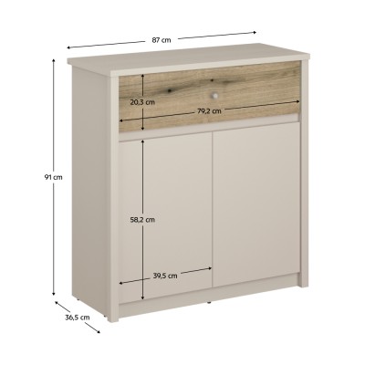 Comodă, caşmir/stejar evoke, KAROS 2D1S