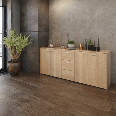 Comodă combinată, stejar sonoma, HUGOS 180