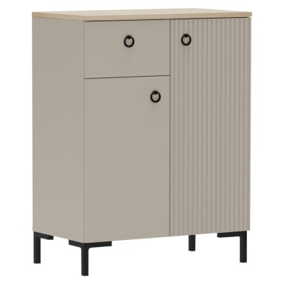 Comodă, gri-maroniu Taupe/stejar silverjack, DOMCA 2D1S