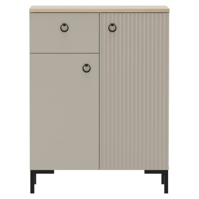 Comodă, gri-maroniu Taupe/stejar silverjack, DOMCA 2D1S