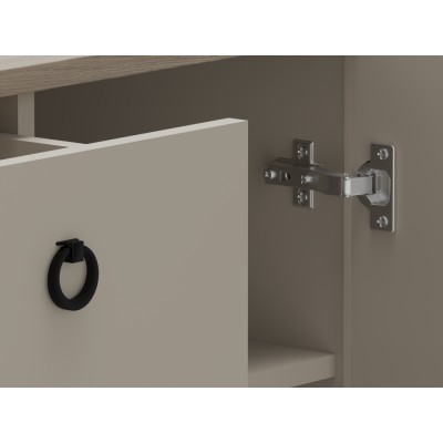 Comodă, gri-maroniu Taupe/stejar silverjack, DOMCA 2D1S