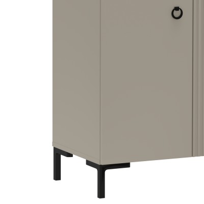 Comodă, gri-maroniu Taupe/stejar silverjack, DOMCA 2D1S