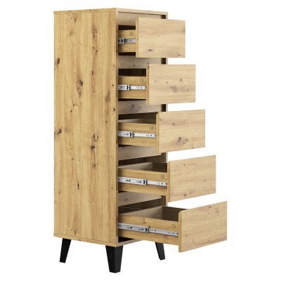 Comodă, stejar artisan, BOGAN NEW 5S40