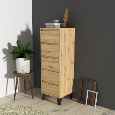 Comodă, stejar artisan, BOGAN NEW 5S40