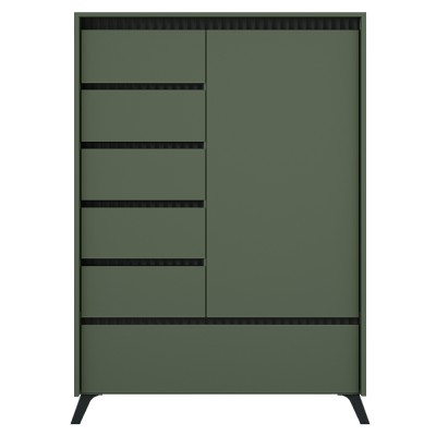 Comodă, verde smoke/negru, LONGY REG1D5S1K