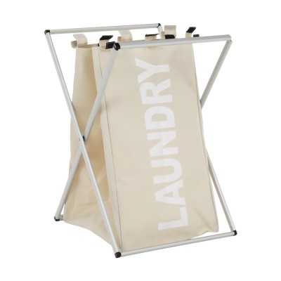 Coş de rufe din pânză, gri/ bej, LAUNDRY 1