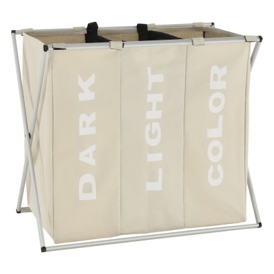 Coş de rufe din pânză, gri-bej, LAUNDRY 3