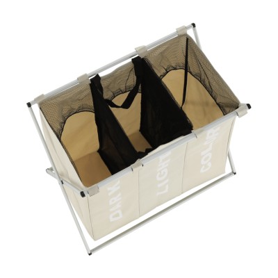 Coş de rufe din pânză, gri-bej, LAUNDRY 3