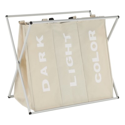 Coş de rufe din pânză, gri-bej, LAUNDRY 3