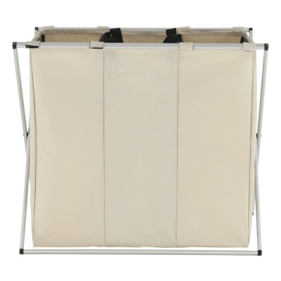 Coş de rufe din pânză, gri-bej, LAUNDRY 3