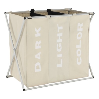 Coş de rufe din pânză, gri-bej, LAUNDRY 3