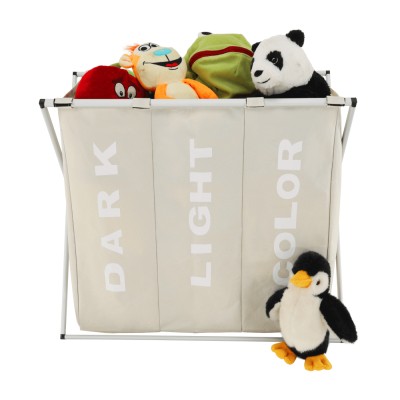 Coş de rufe din pânză, gri-bej, LAUNDRY 3