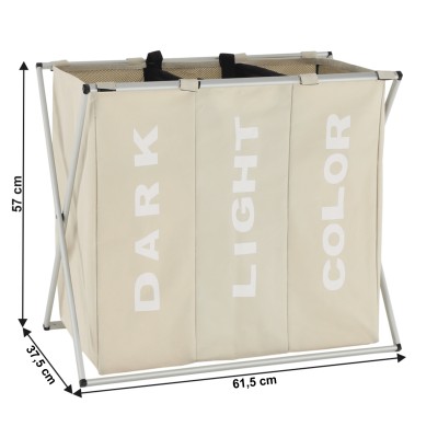 Coş de rufe din pânză, gri-bej, LAUNDRY 3