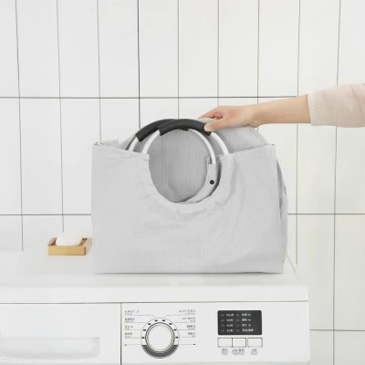 Coş de rufe din ţesătură, gri, DARILO