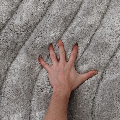 Covor 170x240 cm, alb/ gri, SELMA