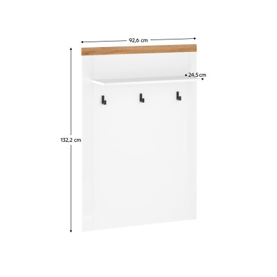 Cuier de perete 90, alb / stejar Wotan, VILGO