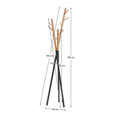 Cuier, negru/natural, ELVAR