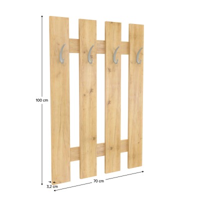 Cuier perete, stejar artizanal, KORADO NEW KV11