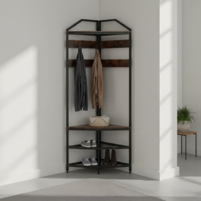 Cuier, stejar rustic/negru, ELVIRO