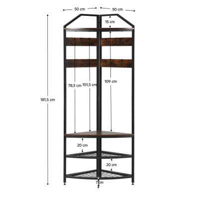 Cuier, stejar rustic/negru, ELVIRO