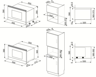 Cuptor cu microunde incorporabil SMEG - MP122N1