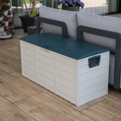 Cutie de depozitare pentru grădină, gri/verde, KORTEZ