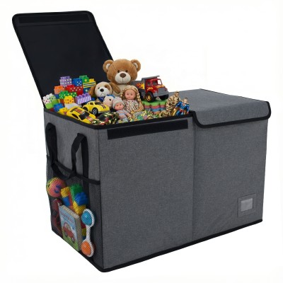 Cutie de depozitare pliabilă, gri/negru, DETER