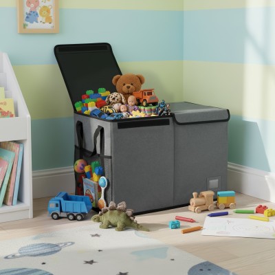 Cutie de depozitare pliabilă, gri/negru, DETER