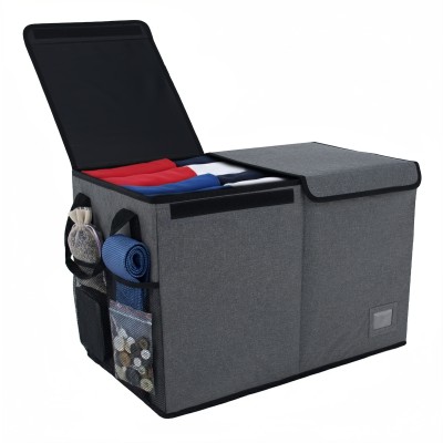 Cutie de depozitare pliabilă, gri/negru, DETER