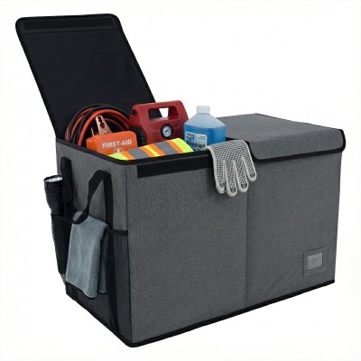 Cutie de depozitare pliabilă, gri/negru, DETER