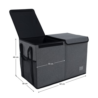 Cutie de depozitare pliabilă, gri/negru, DETER