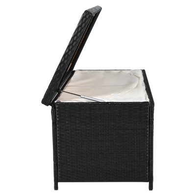 Cutie/bancă de depozitare pentru grădină, negru/natural/crem, BEMUS