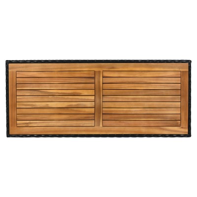 Cutie/bancă de depozitare pentru grădină, negru/natural/crem, BEMUS