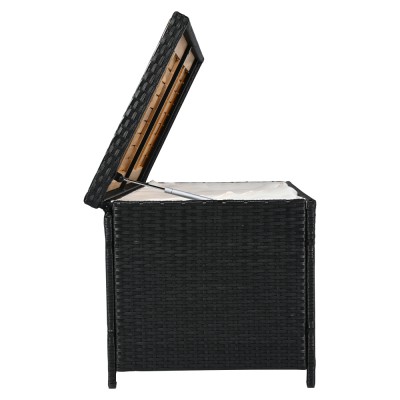 Cutie/bancă de depozitare pentru grădină, negru/natural/crem, BEMUS