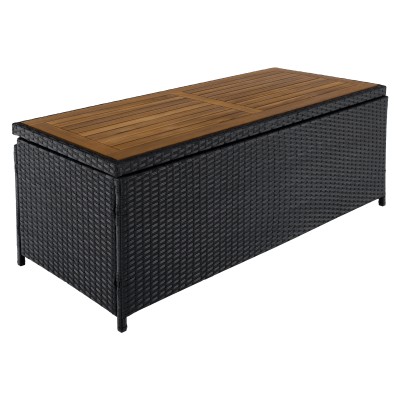 Cutie/bancă de depozitare pentru grădină, negru/natural/crem, BEMUS