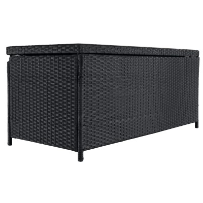 Cutie/bancă de depozitare pentru grădină, negru/natural/crem, BEMUS