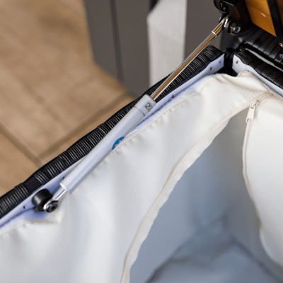 Cutie/bancă de depozitare pentru grădină, negru/natural/crem, BEMUS