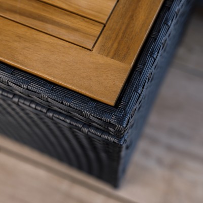 Cutie/bancă de depozitare pentru grădină, negru/natural/crem, BEMUS