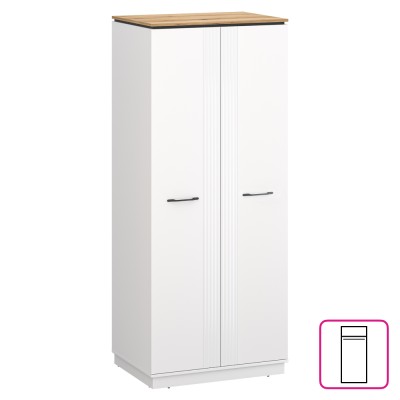 Dulap, alb/stejar evoke, VELIS 2D