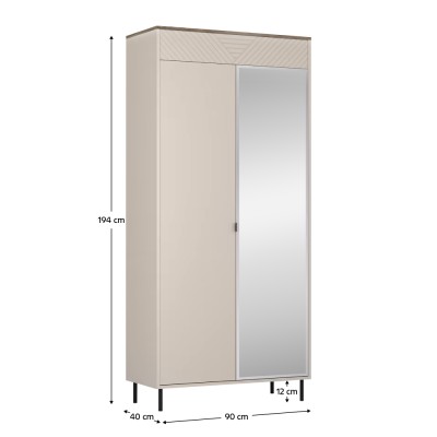 Dulap, caşmir/stejar castello, EYCO 2D/40