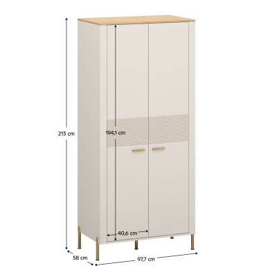 Dulap, caşmir/stejar de piatră, RUNOL 2D