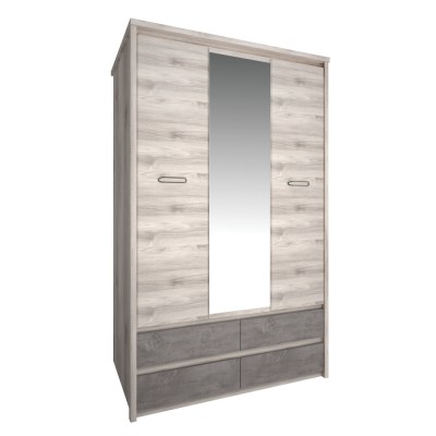 Dulap cu oglindă 3D4S, castan Nairobi / onix, JESI NEW